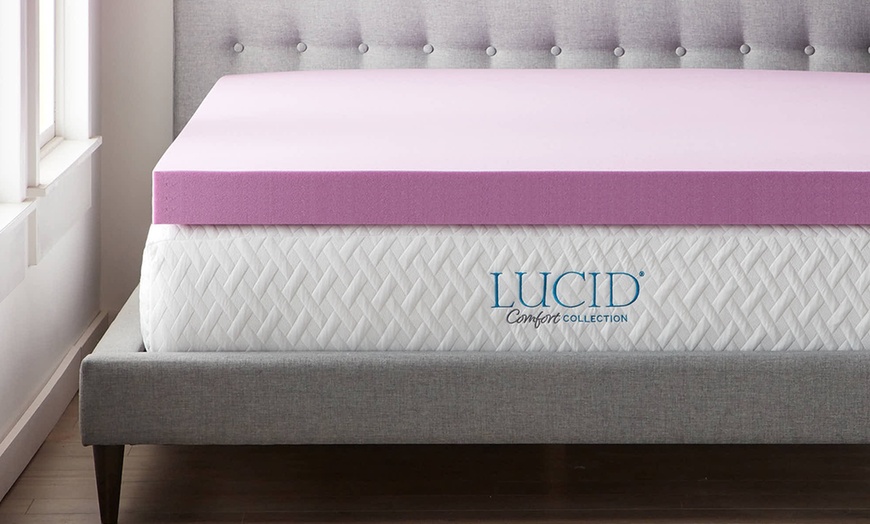 Lucid Comfort Collection Lavender 2 3 Or 4 Memory Foam Topper Groupon