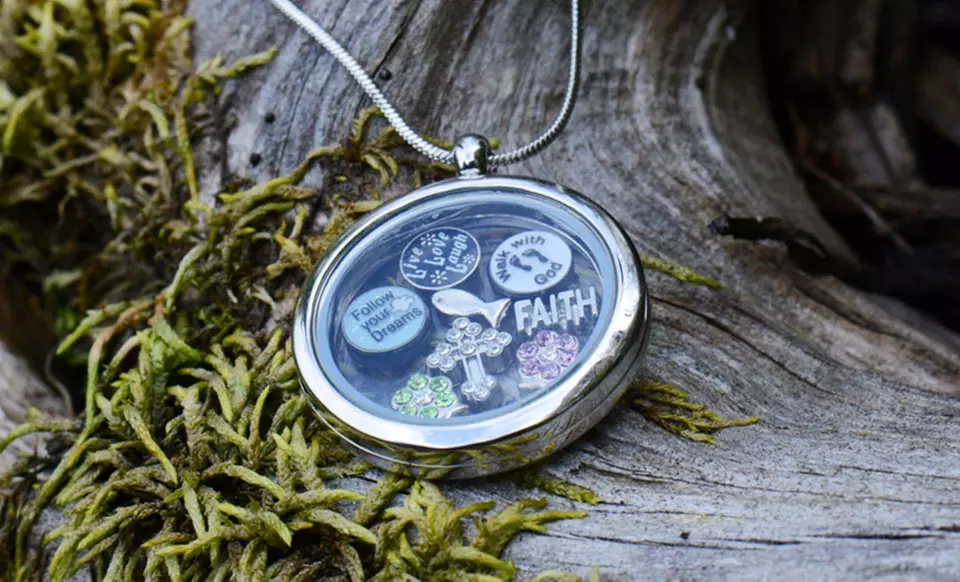 Round Locket Necklace and Custom Plate from Stamp the Moment. Multiple Options from $19.99–$24.99. - Second Medium