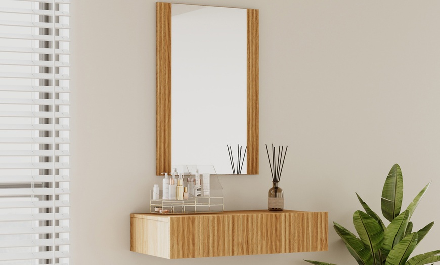 Image 6: Coiffeuse cannelée avec tiroir et miroir Velia