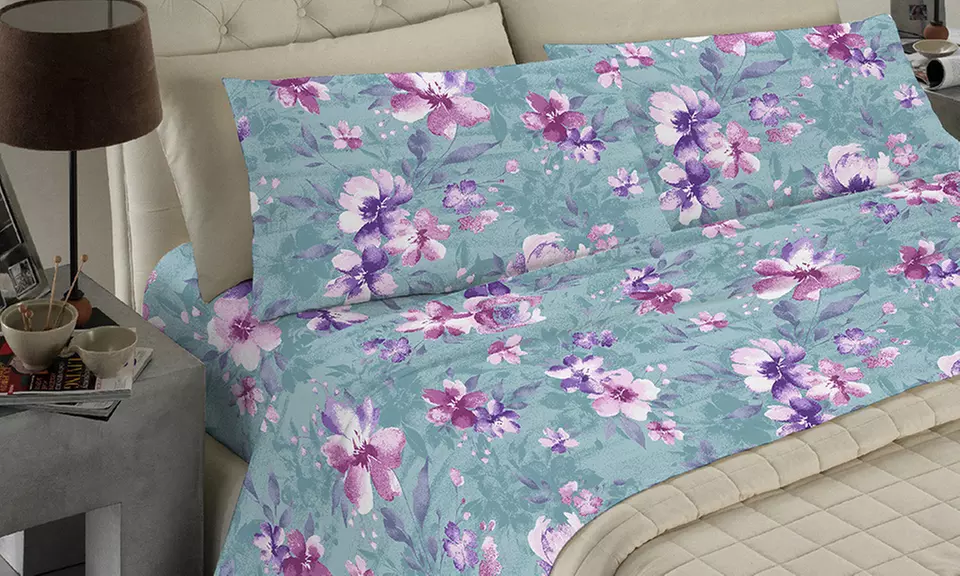 Completo Lenzuola No Stiro, Microfibra effetto Seta, Made in Italy