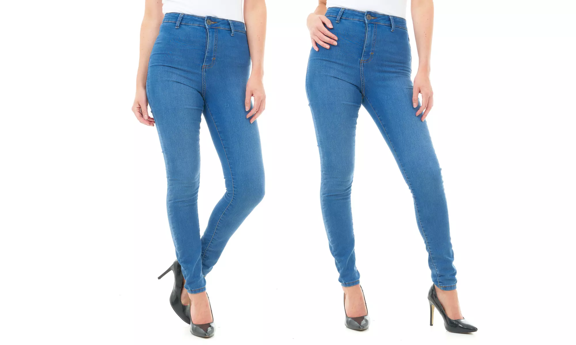 High-Waisted Skinny Fit Denim Jeans