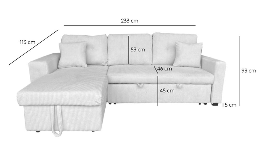 Image 19: Canapé d'angle convertible Kocoon "San Diego" 4 places avec coffre