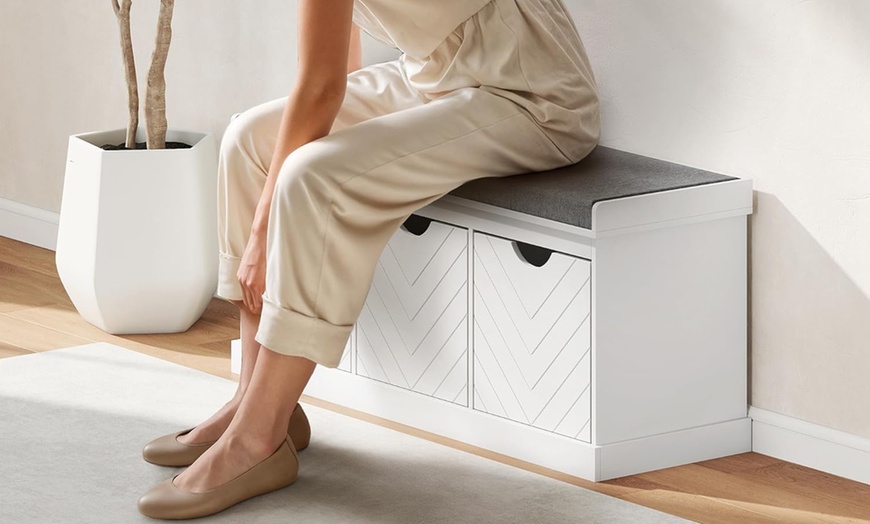 Image 10: HomCom Shoe Storage Bench 