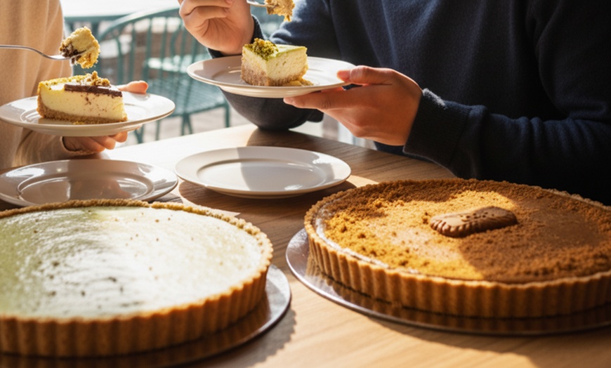 Image 4: Biscoff, Pistachio, Nutella Cheesecakes & Coffee for 1-4 or Credit