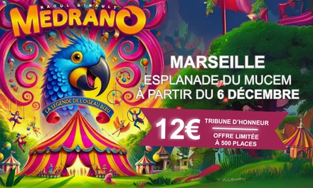 1 place en Tribune d'Honneur pour « La Légende de l’Oiseau Bleu » de Medrano : 12 décembre 2025 / 19h30 - « La Légende de l’Oiseau Bleu » du Grand Cirque Medrano à Marseille