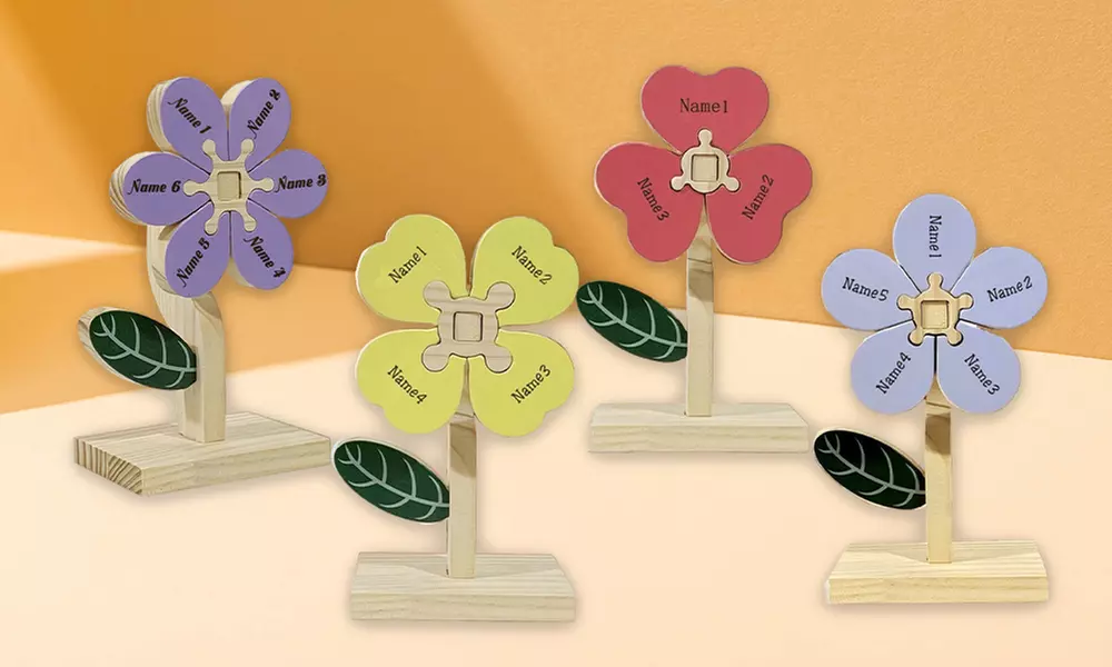 One or Two Personalized Wooden Family Birth Flowers by Justyling