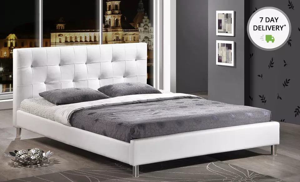 Upholstered Platform Bed Frames in Full or Queen Sizes from $249.99–$279.99. - Primary Image