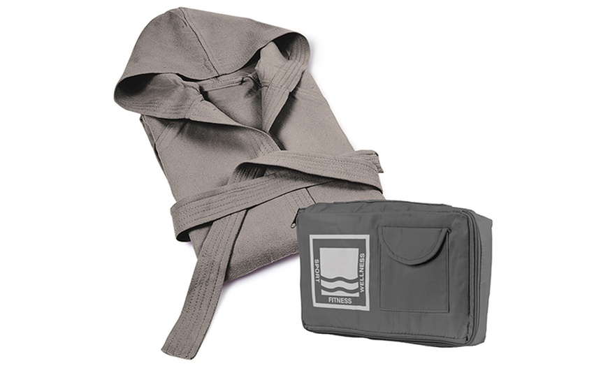 Image 42: Sneldrogend microfiber badjas met capuchon