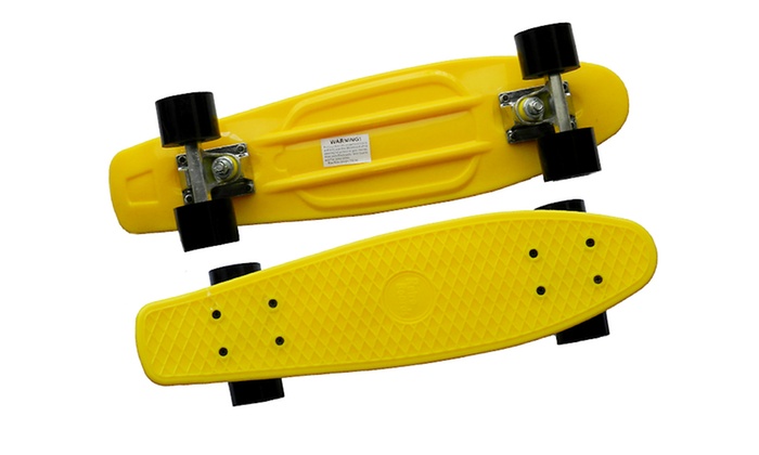 Skateboard rétro jaune avec roues à LED - Achat / Vente Skateboard