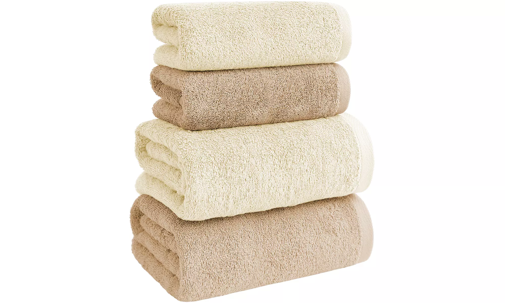 Set di 4 asciugamani da bagno in cotone