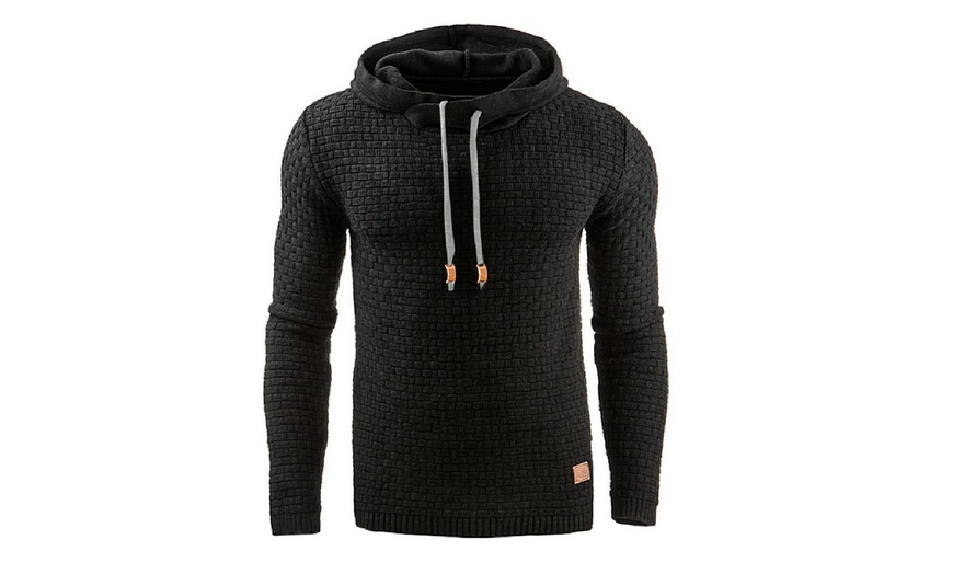 Image 5: Men's Slim-Fit Textured Hoodie