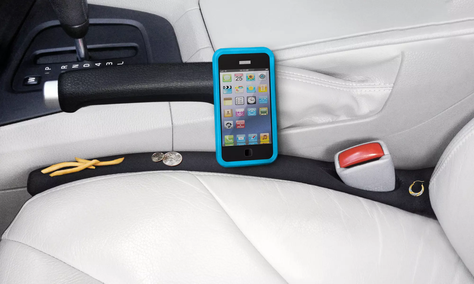 As Seen on "Shark Tank": Drop Stop Vehicle Seat Gap Fillers (2-Pack) with Slide-Free Pad and Light - Primary Image