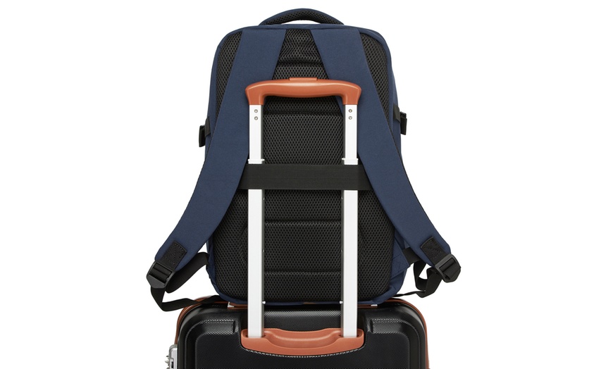 Image 9: Kono 20L Cabin Backpack with Red Trim for 15.6” Laptop Travel Daypack