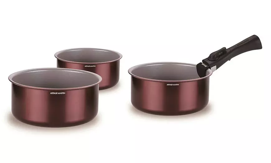 Image 5: Set van 3 steelpannen van het merk Arthur Martin