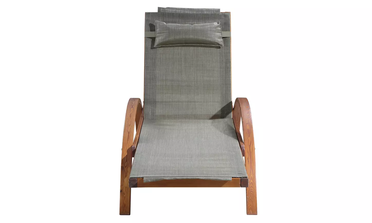 Transat en bois et toile avec accoudoirs et têtière ajustable Kocoon