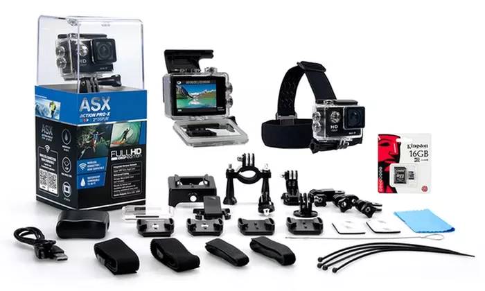 ActionPro-X HD 1080p WiFi Sports Camera Bundle - Primary Image
