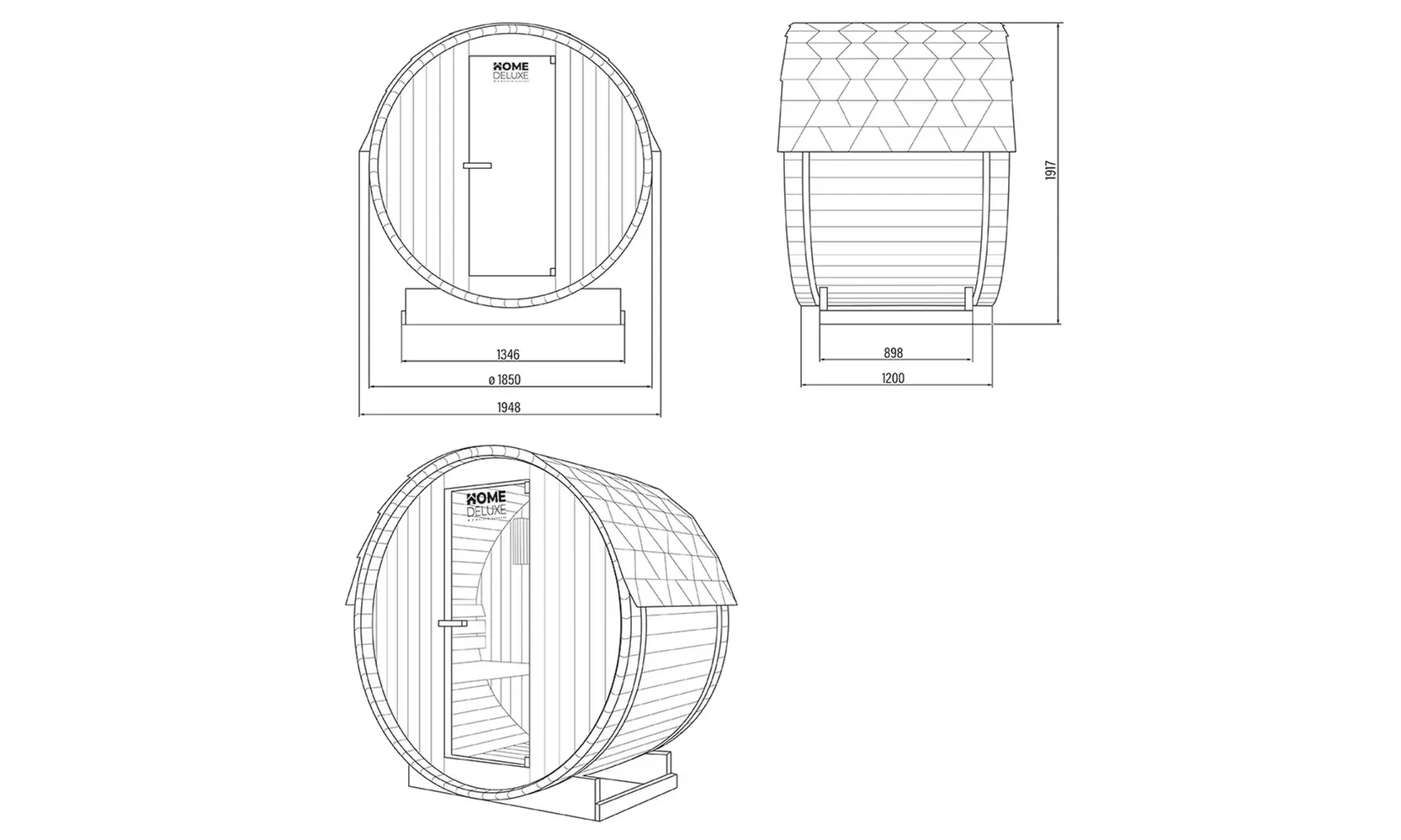 Home Deluxe Outdoor Fasssauna LAHTI für 2 Personen inklusive Zubehör
