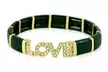 Austrian Crystal and Leather Wrap Infinity Charm Bracelet or Stretch Love Charm Bracelet - Second Medium