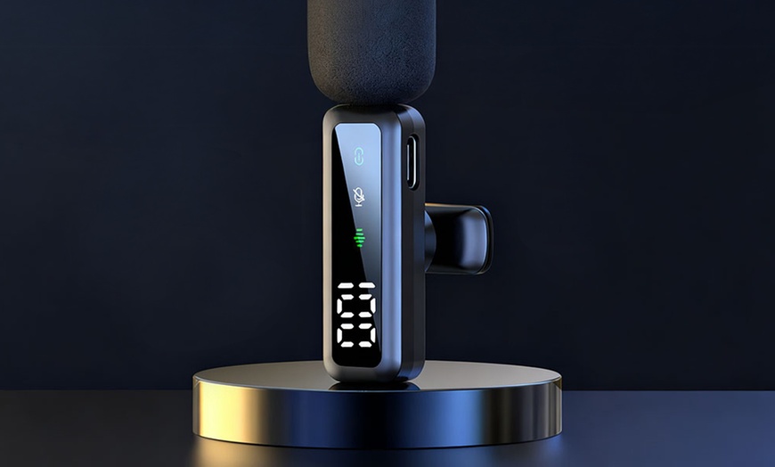 Image 1: Two-Pack Wireless Clip-On Lavalier Microphone System, High Sensitivity