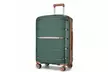 Kono Classic Style Suitcases in Racing Green - TSA-Approved Locks - Second Medium