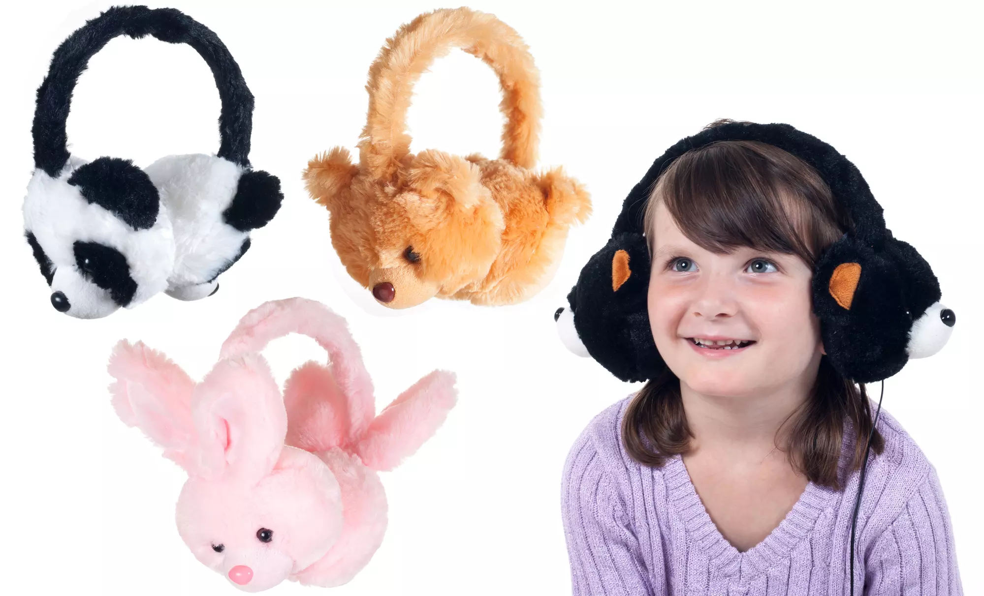 Happy Trails Plush Animal Stereo Headphones - Primary Image
