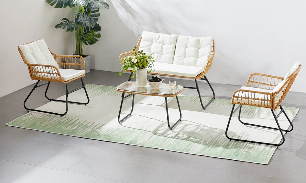 Salon de jardin Paita avec canapé, fauteuils et table basse par Kocoon