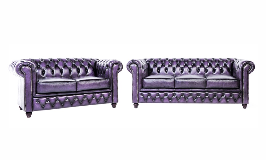 Image 53: Sofas Chesterfield en cuir authentiques 