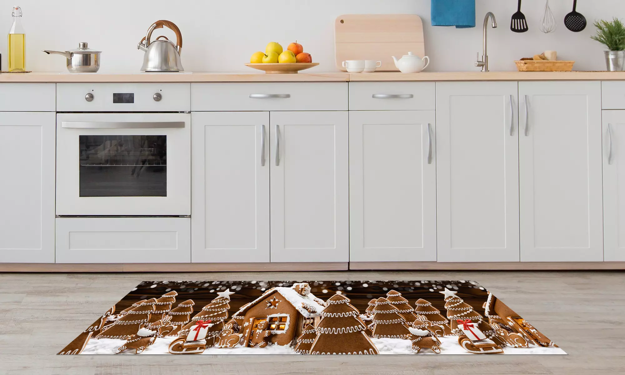 Alfombra con diseño navideño rectangular