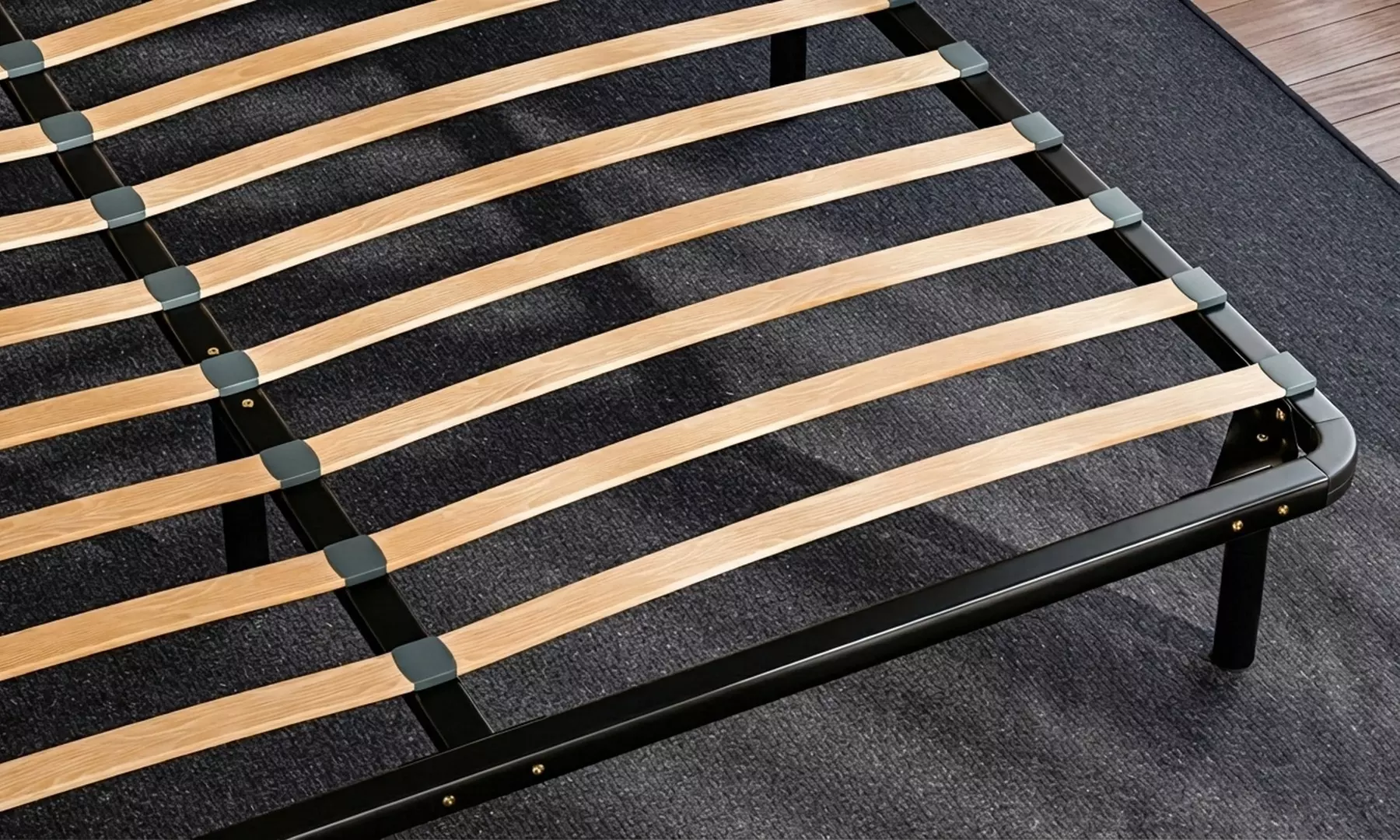 Sommier à lattes en kit : cadre de lit métal, compatible tous matelas