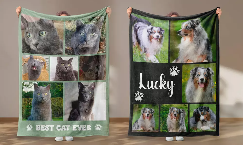 1 of 2 gepersonaliseerde dekentjes van 80 x 120 cm