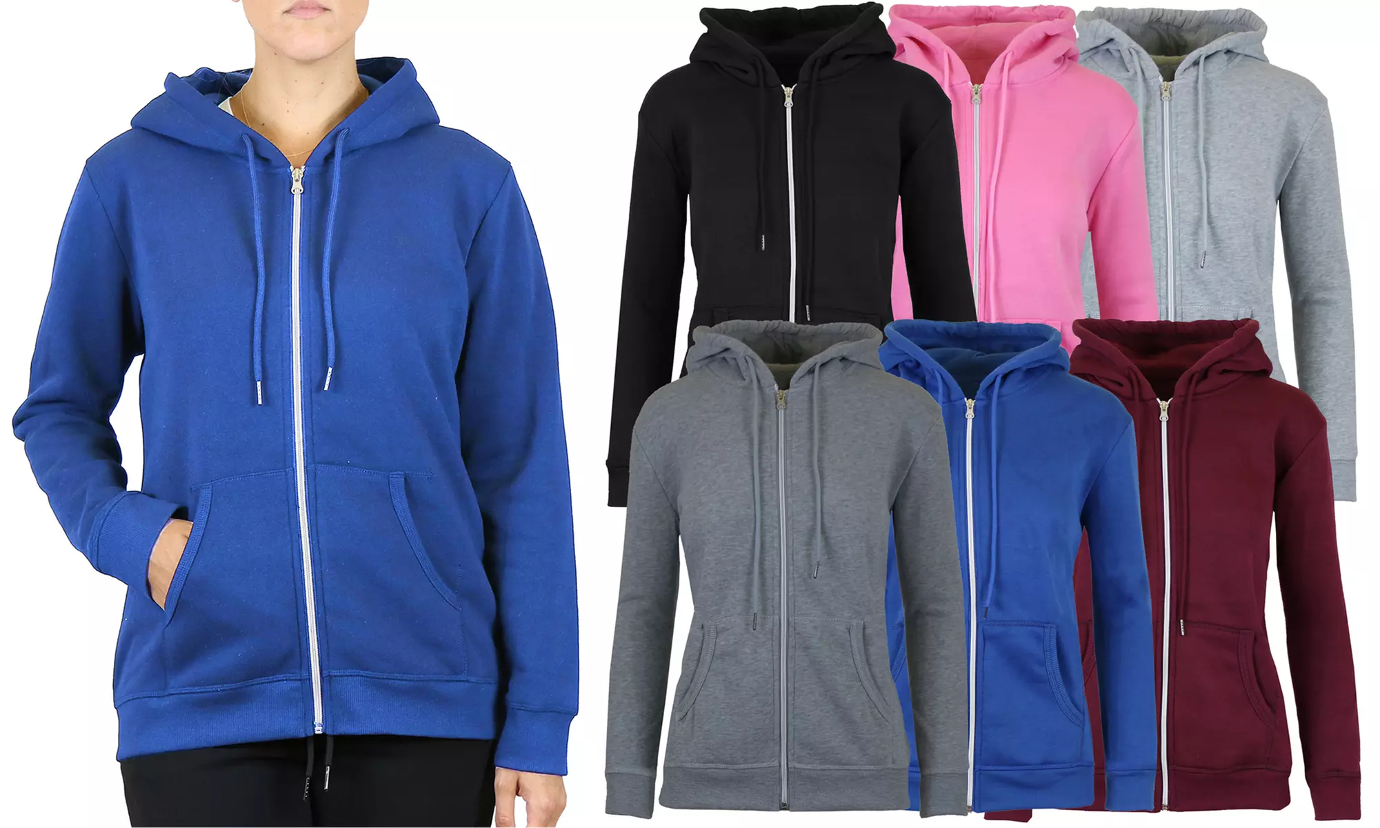 Galaxy By Harvic Women's Fleece-Lined Zip Hoodie - Primary Image