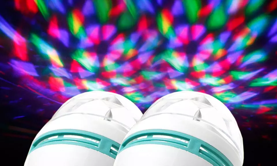 Color-Changing Rotating Globe LED Light Bulbs (2-Pack) - Primary Image