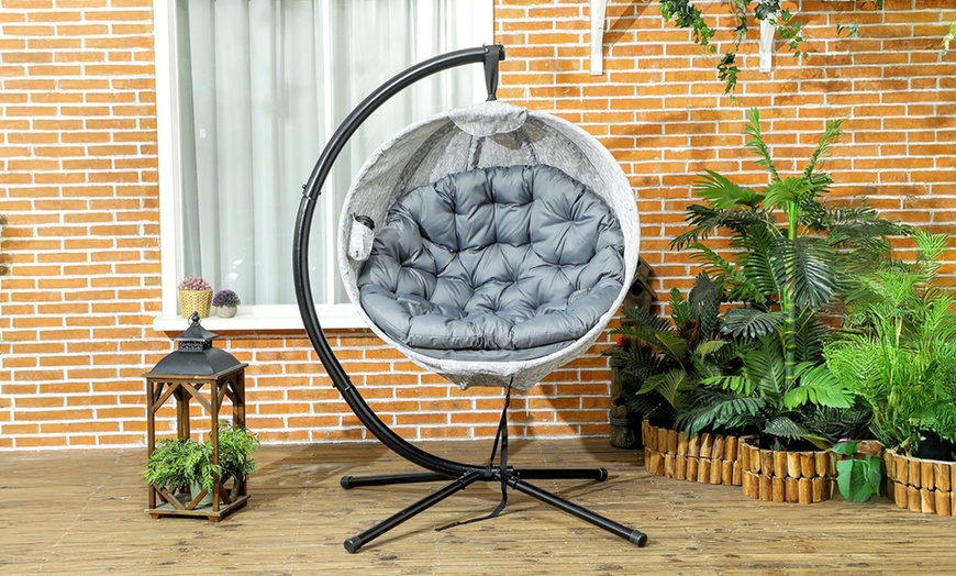 Image 7: Outsunny Round Egg Chair