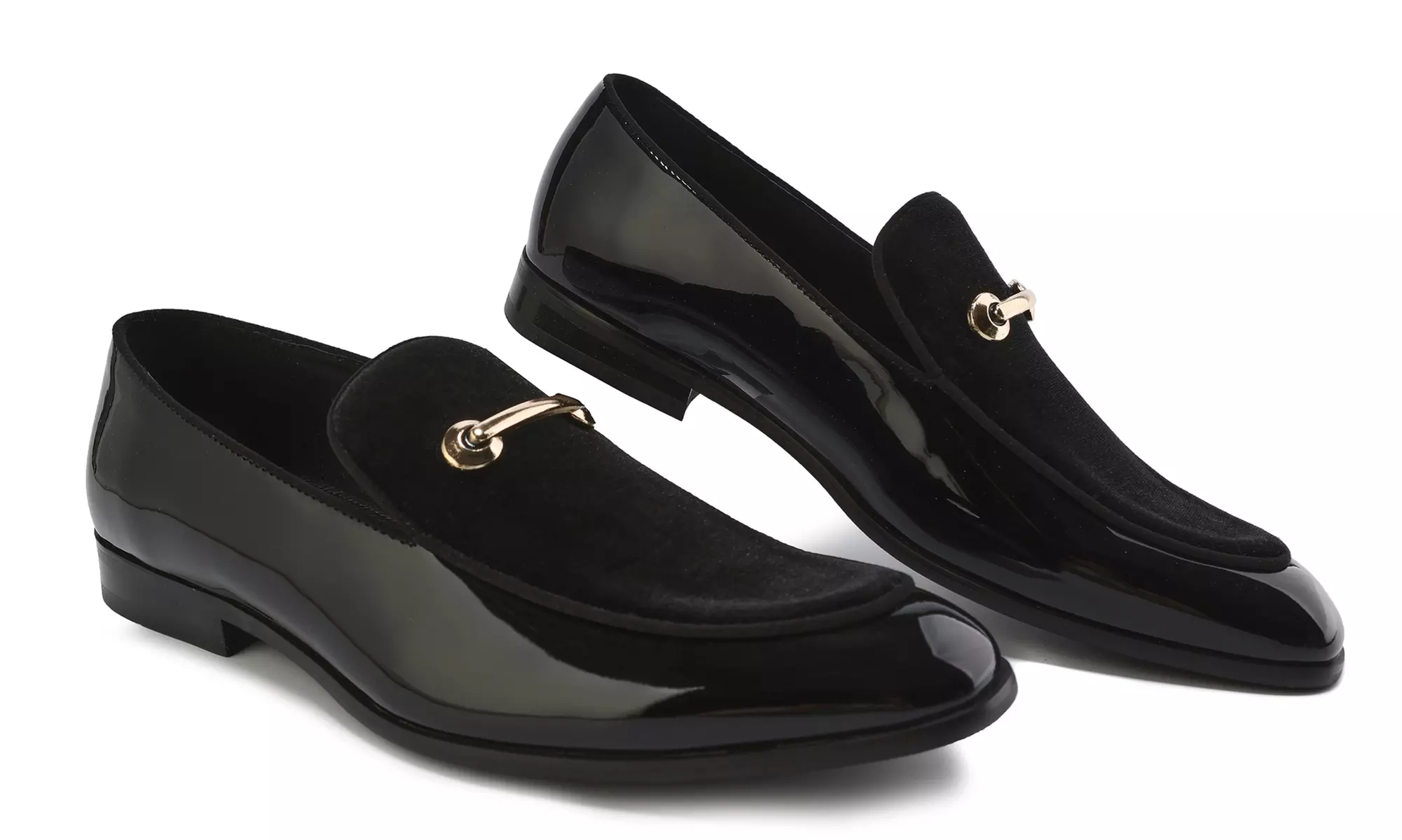 Gino Vitale Velvet & Patent Leather Slip On Dress Loafer