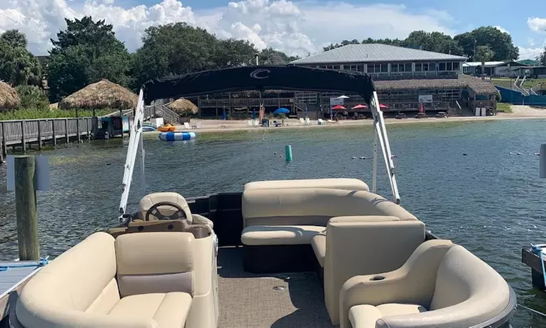 Enjoy a 2 or 4-Hr Pontoon Boat Rental for Up to 10(Mon-Fri)/ (Fri-Sun)
