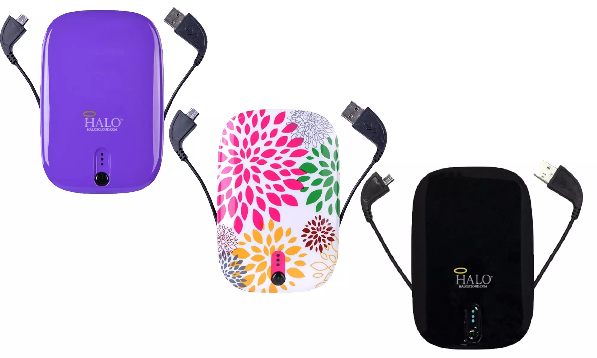 Halo Pocket Power 5,500mAh Portable USB Charger with USB Cable and Interchangeable Micro and Mini USB Tips - Primary Image