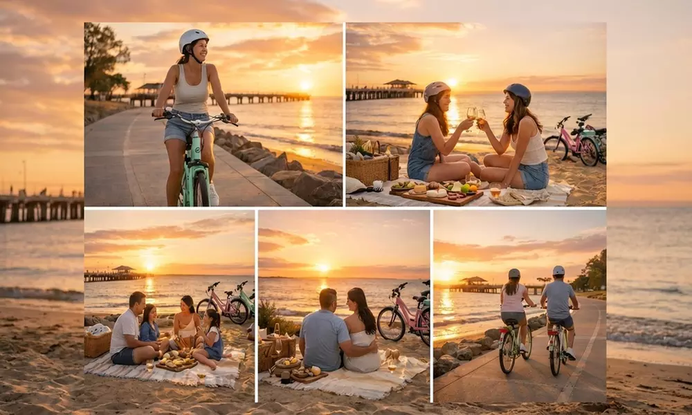 Experience Coastal Premium E-bike Picnics or Luxe Beach Picnics Package, at Roll N Relax (Up to 43% Off) - Primary Image