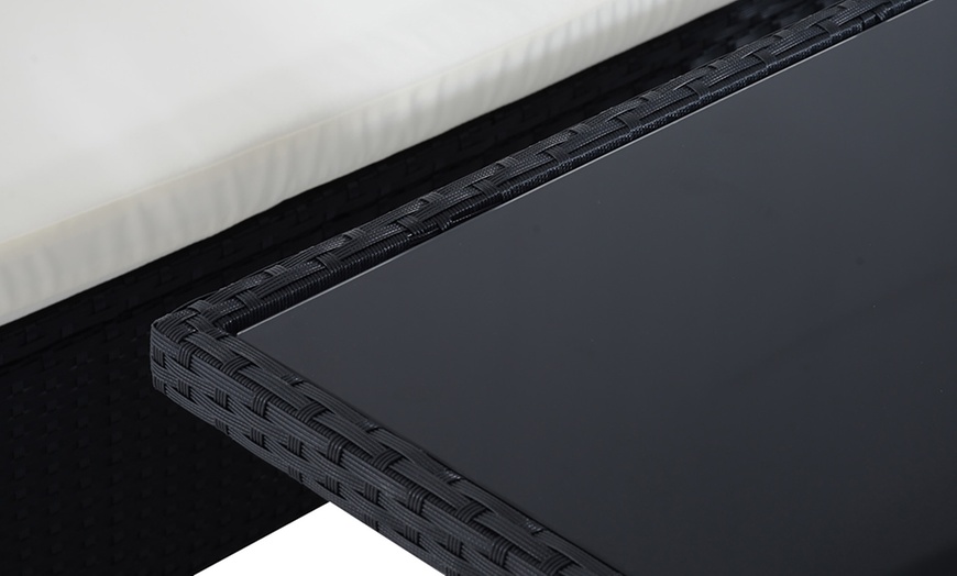 Image 3: Outsunny 8 Seater Rattan Effect Garden Dining Set with Table