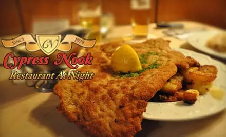 $15 for $30 Worth of German Fare and Drinks at Cypress Nook Restaurant at Night - Primary Image