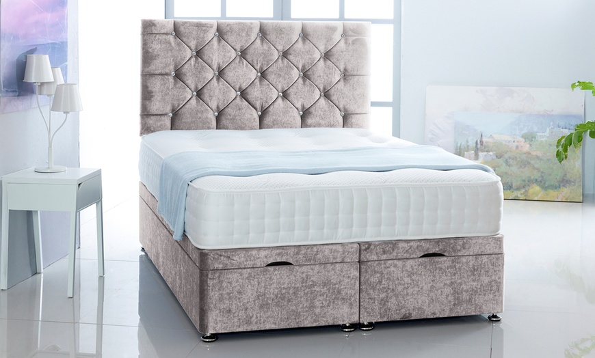 Image 9: Naples Velvet Ottoman Divan Bed 