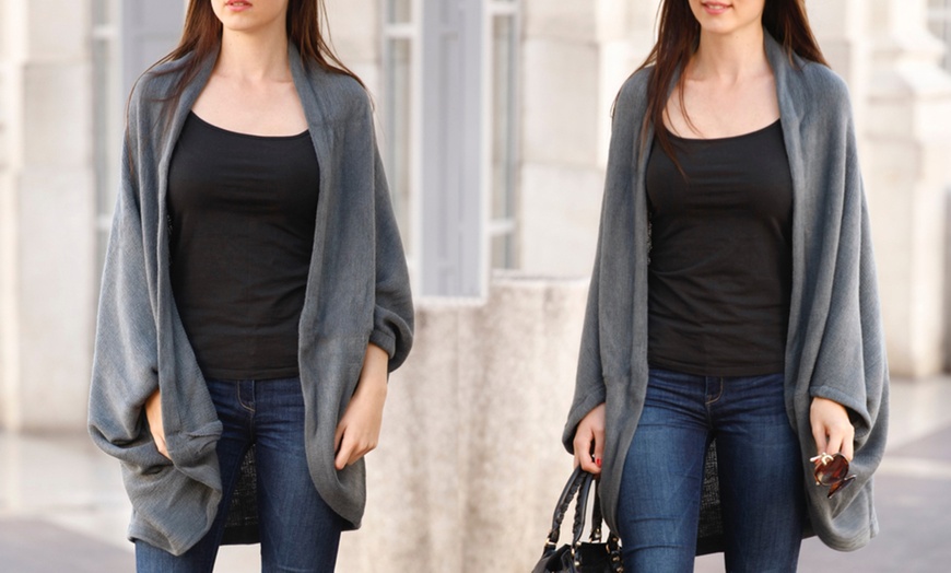 Image 3: Women's Oversize Batwing Cardigan