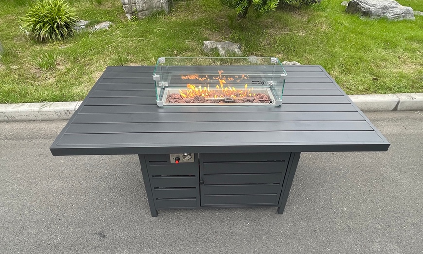 Image 8: Fimous Aluminium Garden Furniture Set with Fire Pit