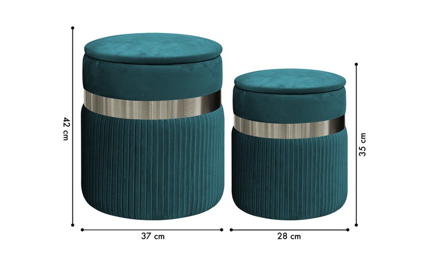 Image 8: Coppia di pouf in velluto
