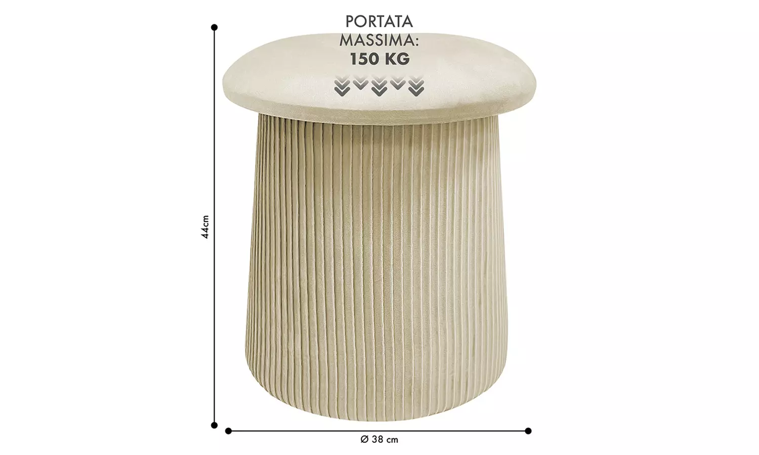 Pouf im Pilz-Design mit integriertem Stauraum