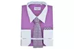 Berlioni Men's Dress-Shirt Set with Tie and Pocket Square - Second Medium