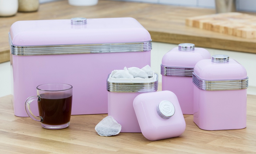 Image 13: Swan Bread Bin and Canister Set