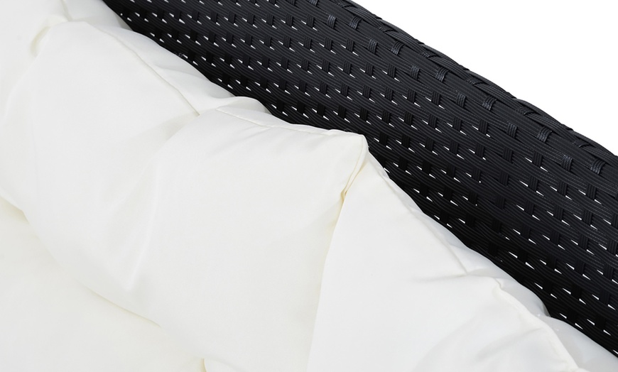 Image 4: Outsunny 8 Seater Rattan Effect Garden Dining Set with Table