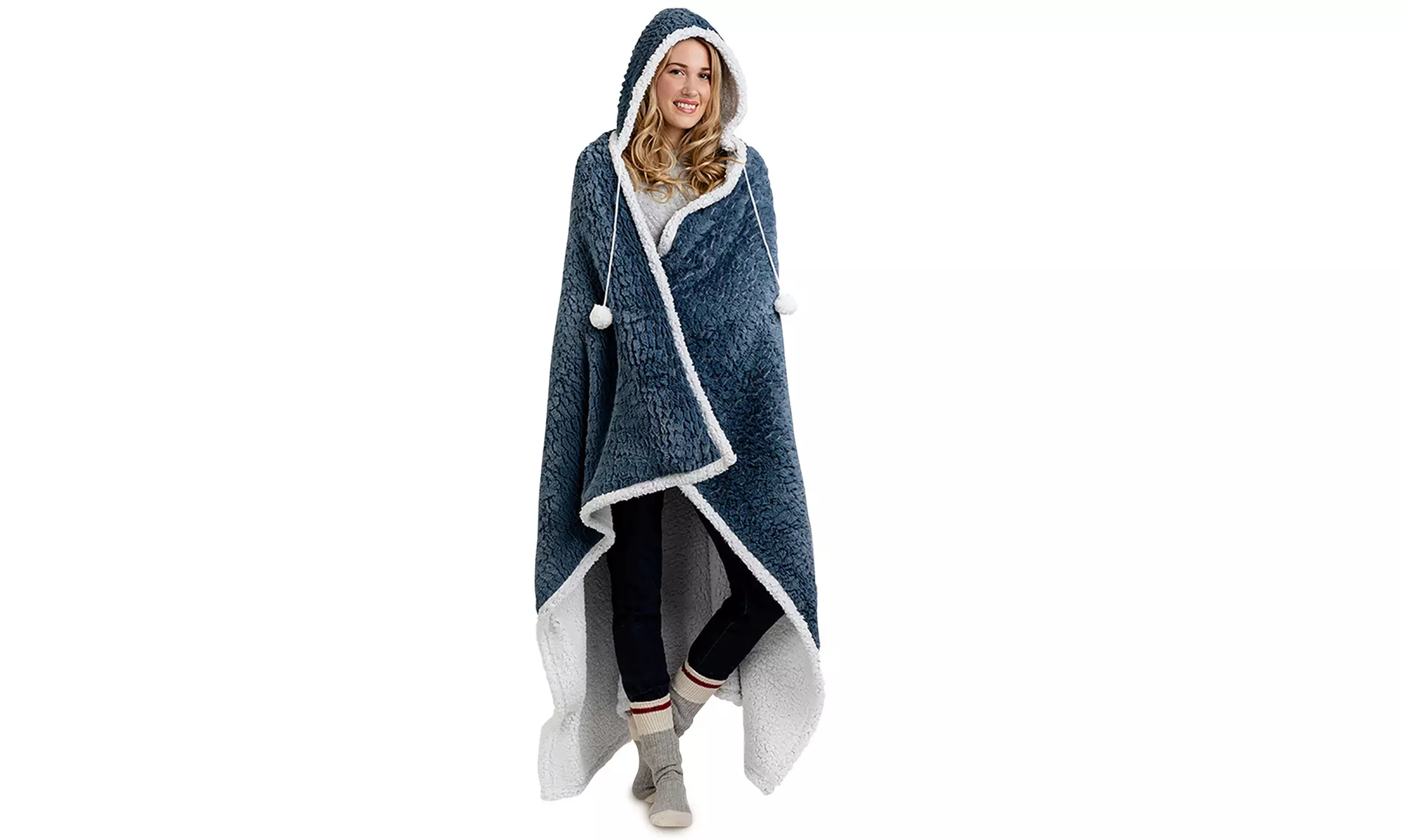 Luxury Super Soft Hoodie Sherpa-Lined Throw Blanket