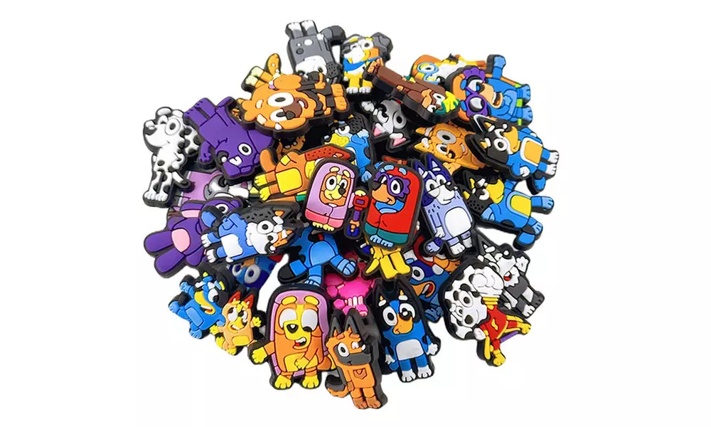 35-Piece Bluey Inspired Shoe Charms with Organiser