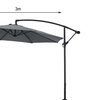 Image 7: Large 3m Grey Cantilever Parasol with Multiple Base Styles 